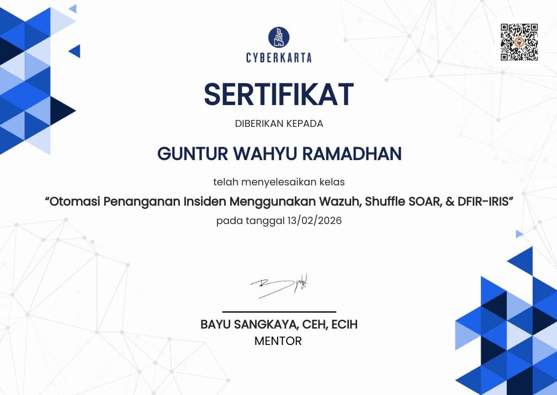 Otomasi Penanganan Insiden Menggunakan Wazuh, Shuffle SOAR, & DFIR-IRIS